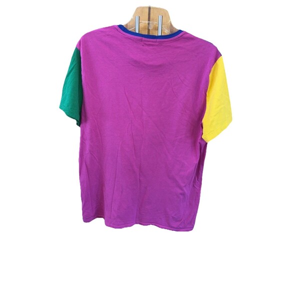 Polo Ralph Lauren T Shirt Custom Slim Fit L Paint Spellout Colorblock Cotton - Picture 6 of 11